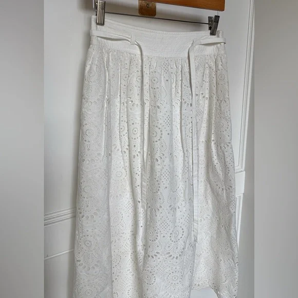 Ulla Johnson The Clarabella Maxi Eyelet Skirt Color Prestine White 100% Cotton 2